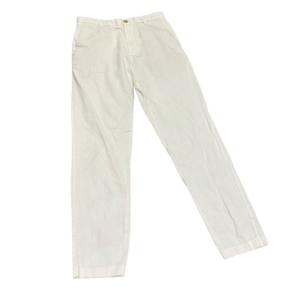 Zara Cotton Straight Leg Ankle Pants - Off White Size XL - Picture 2 of 5